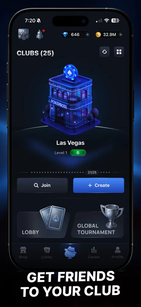 PokerBoss home screen